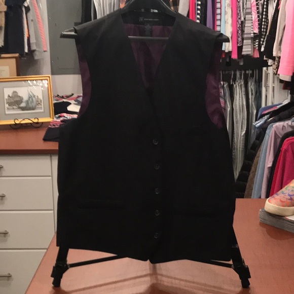 Inc. Vest. Grey flannel check. Large 44R. Like new - Picture 1 of 3